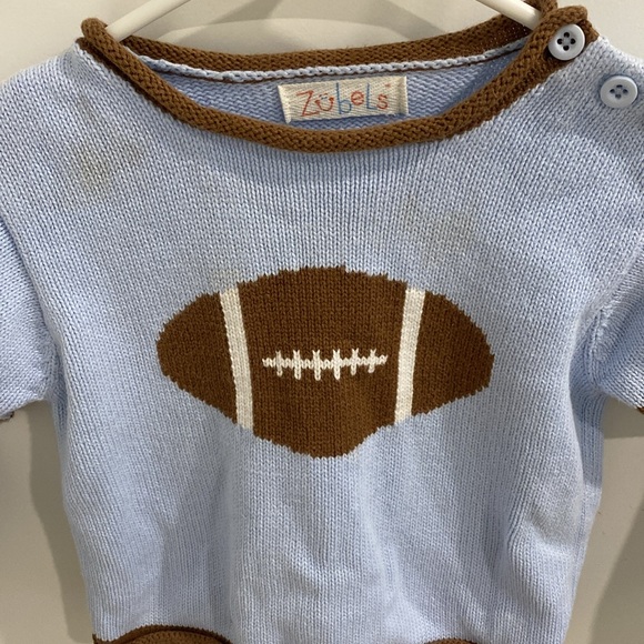 Zubels Football Cotton Knit Handmade Sweater Zub24 |Size 18 mth - Picture 6 of 10